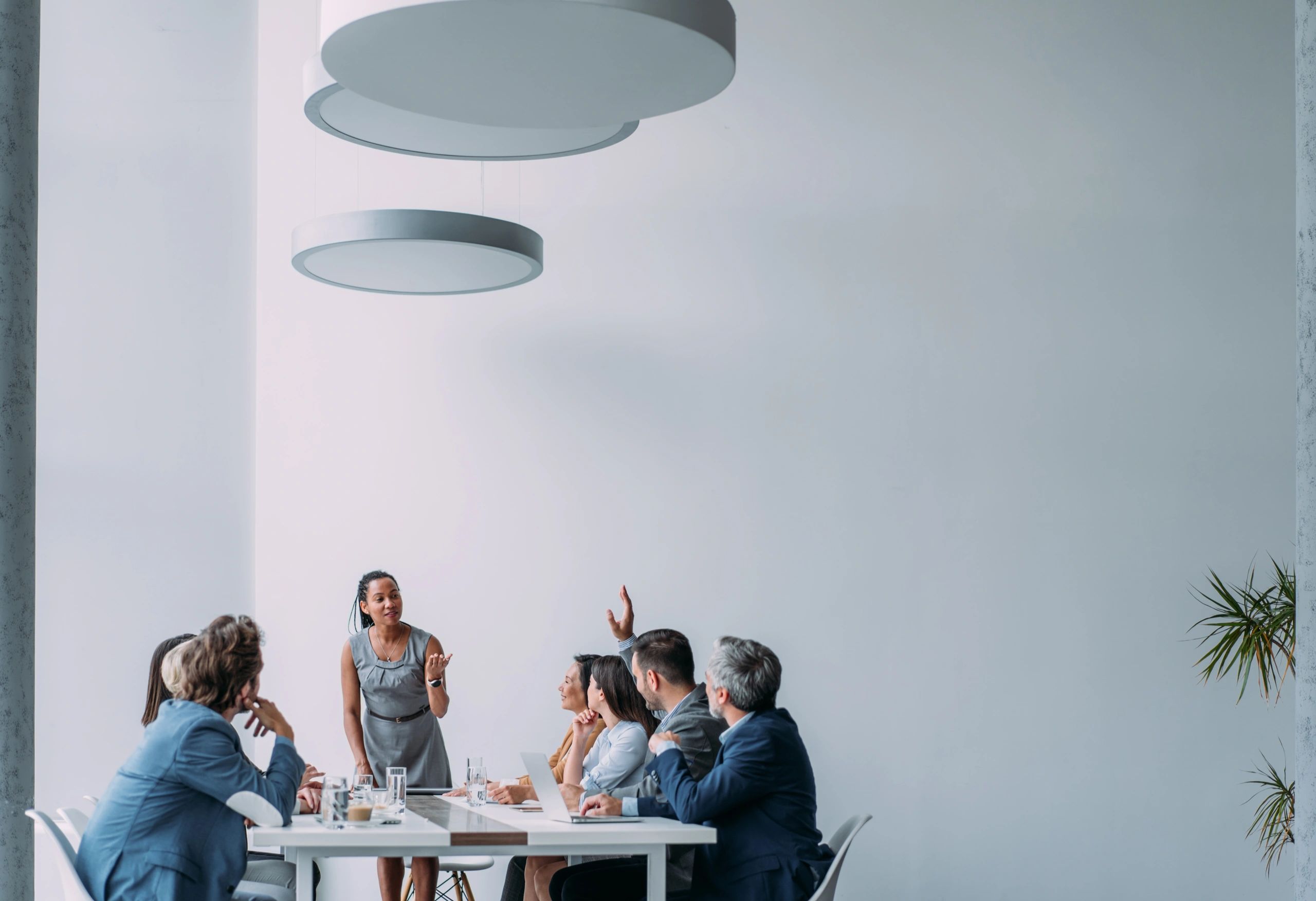 Executive presentation in a modern enterprise boardroom
